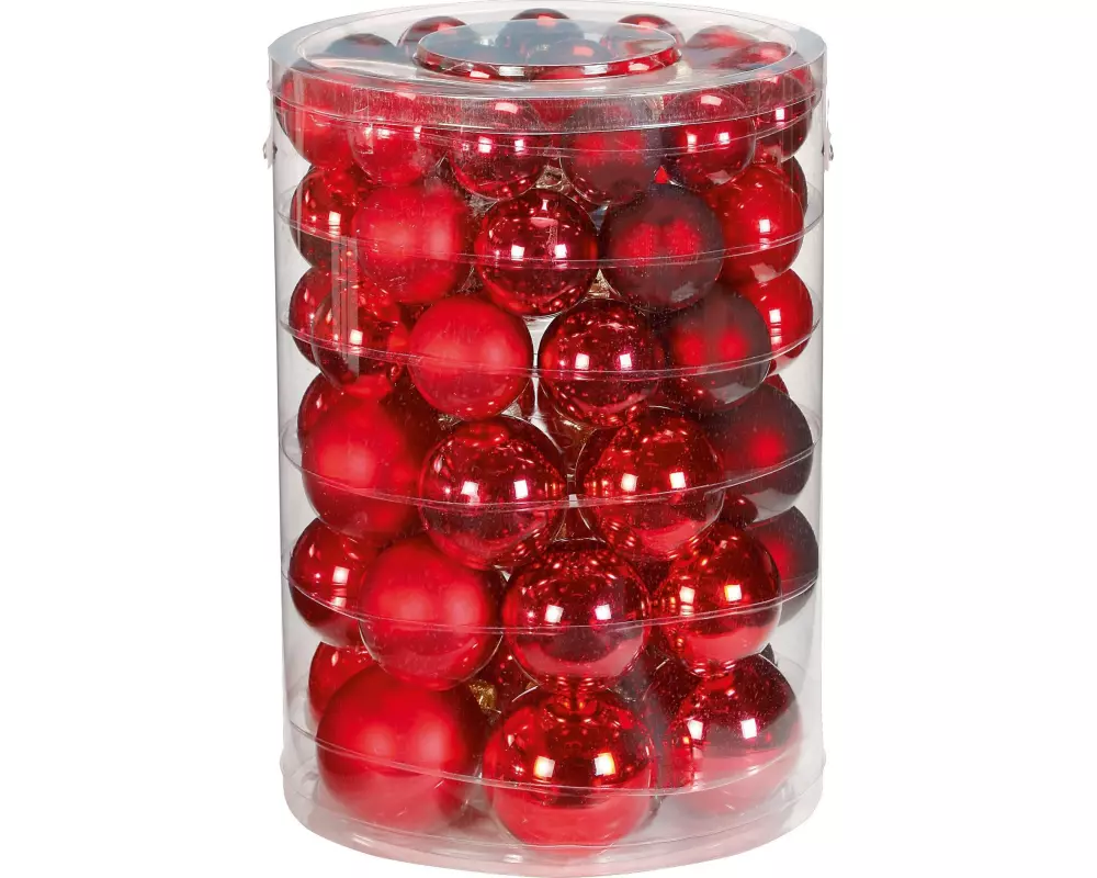 INGES CHRISTMAS DECOR Weihnachtskugel Ruby Red 60 Stück, versch. Grössen