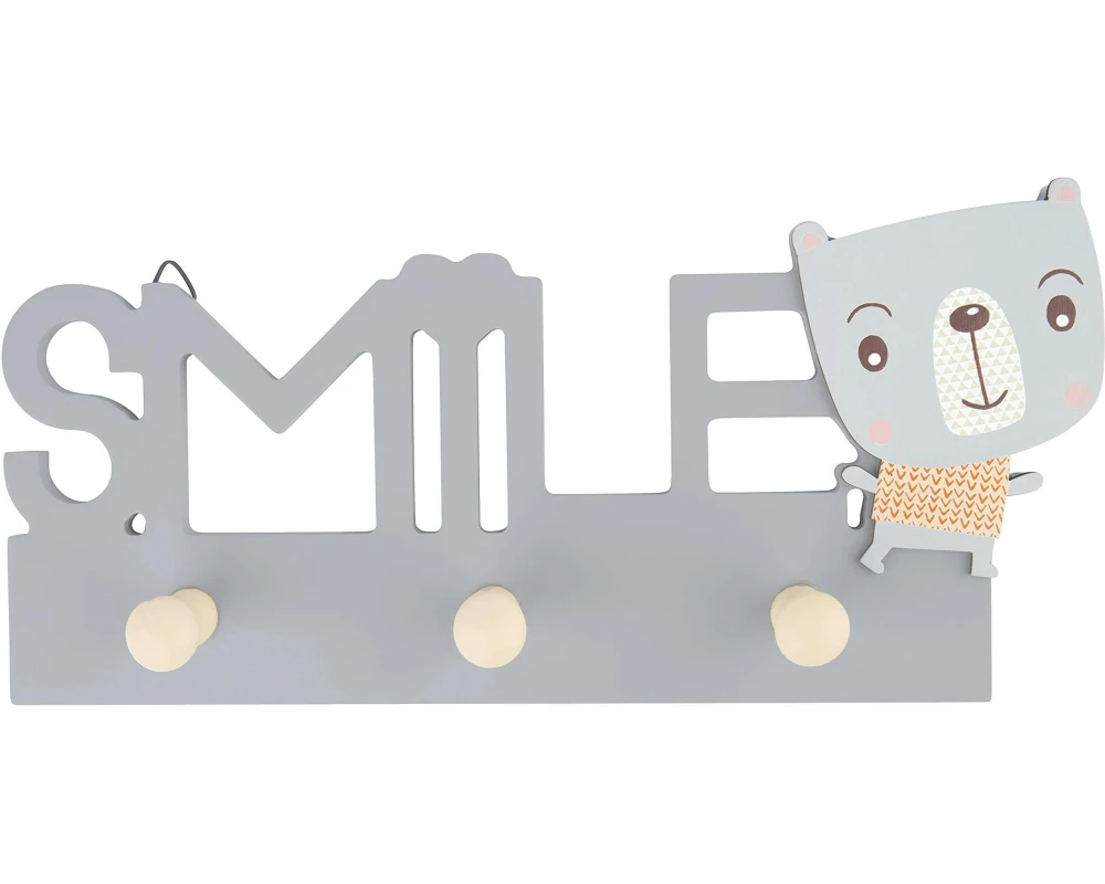 bieco Wandgarderobe Smile Grau