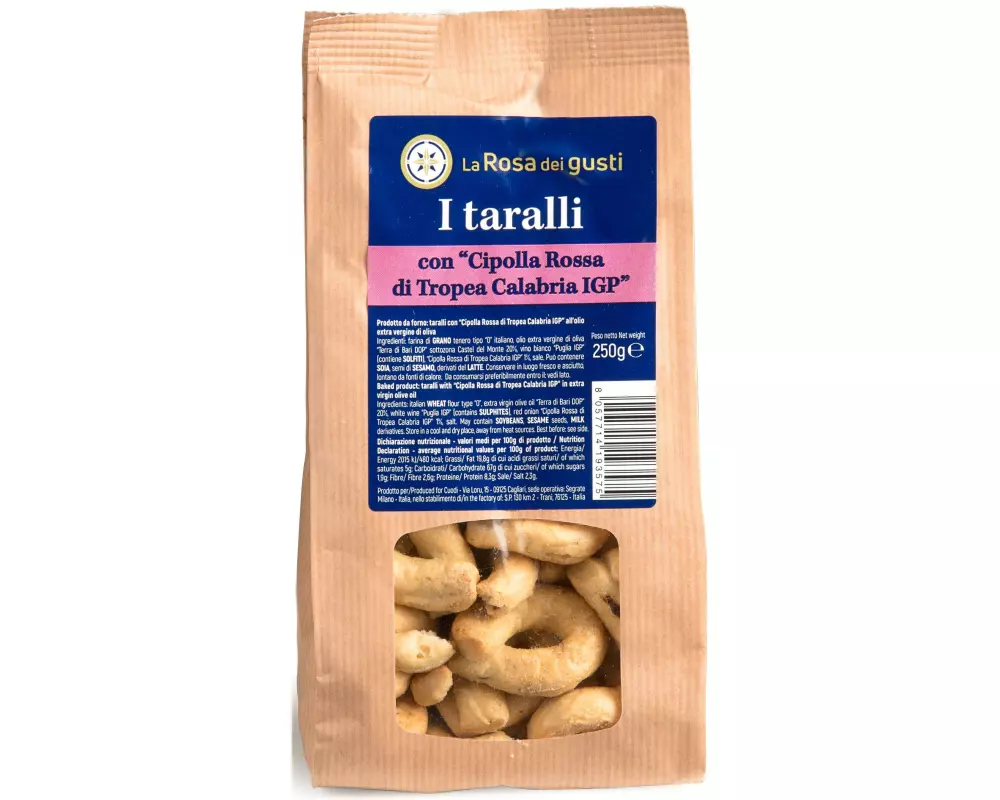 La Rosa dei gusti Taralli mit Cipolla Rossa Calabria 250 g