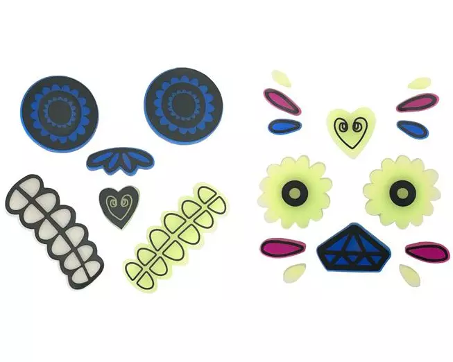 Partydeco Gel-Aufkleber für Kürbis, leuchtend, 2 Stück