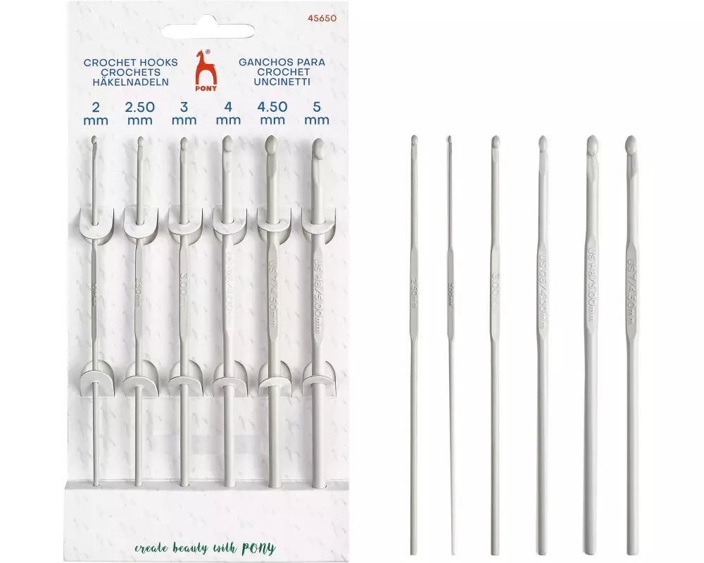 Pony Häkelnadel 6 Stück