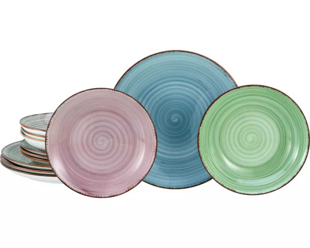 creaTable Teller-Set Blau/Gelb/Grün/Rot