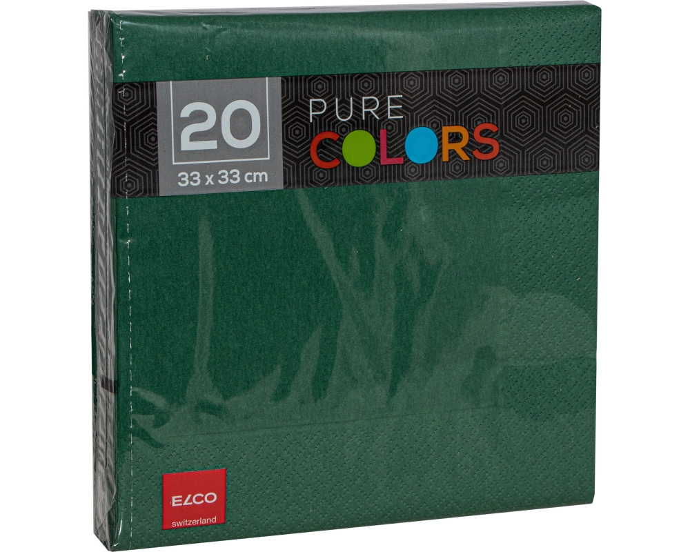 ELCO Serviette Zelltuch 33x33cm PC334020-056 3-lagig, dunkelgrün 20Stk.