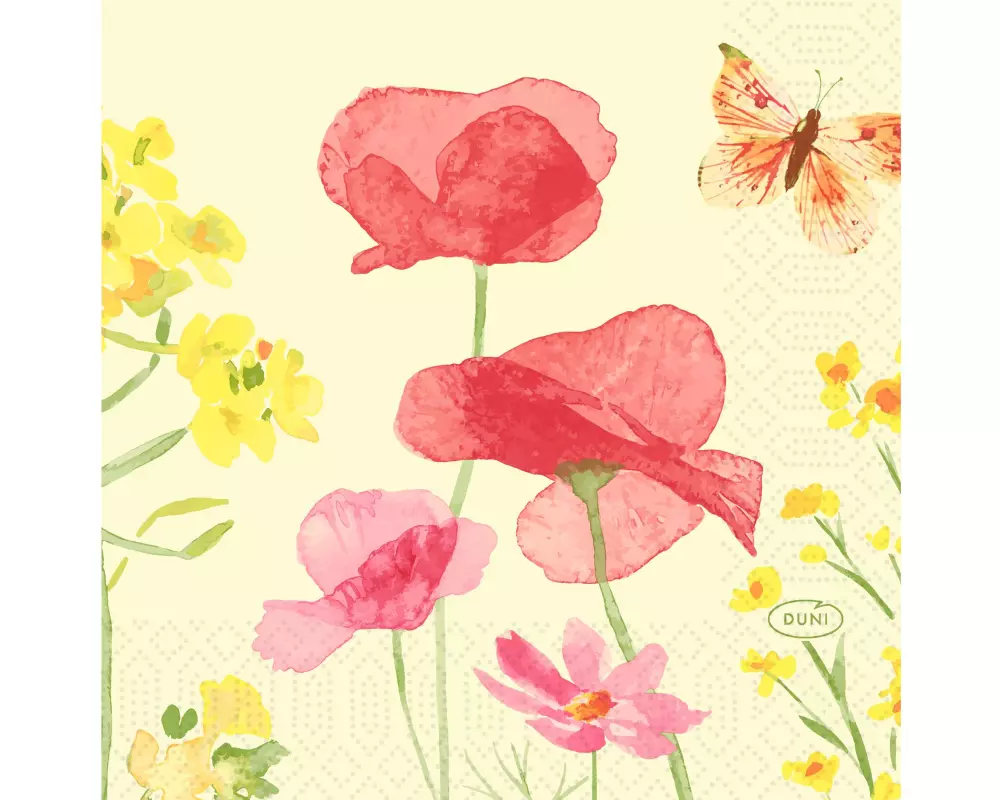 Duni Papierservietten Poppy Field 24 cm x 24 cm, 50 Stück