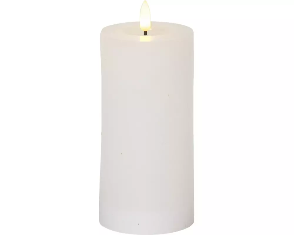 Star Trading LED-Kerze Flamme Flow, Ø 7.5 x 17.5 cm, Weiss