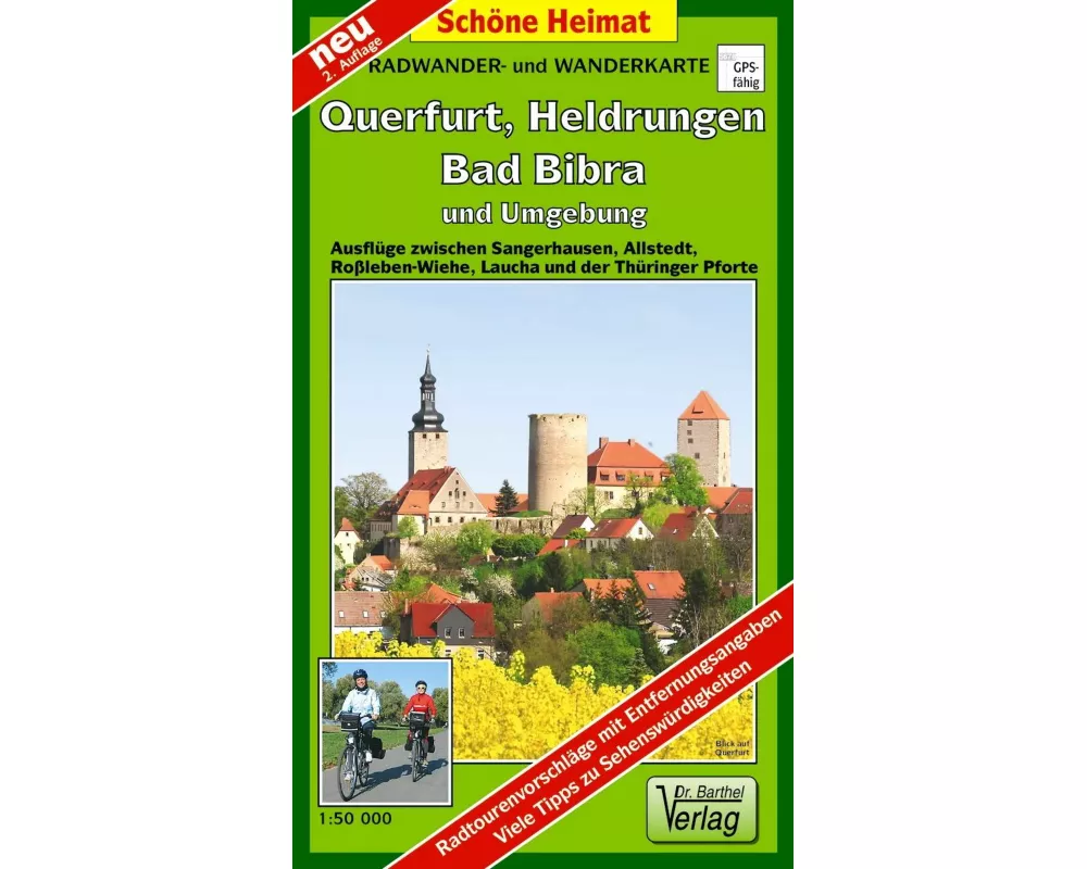 Radwander- und Wanderkarte Querfurt, Heldrungen, Bad Bibra und Umgebung 1 : 50 000