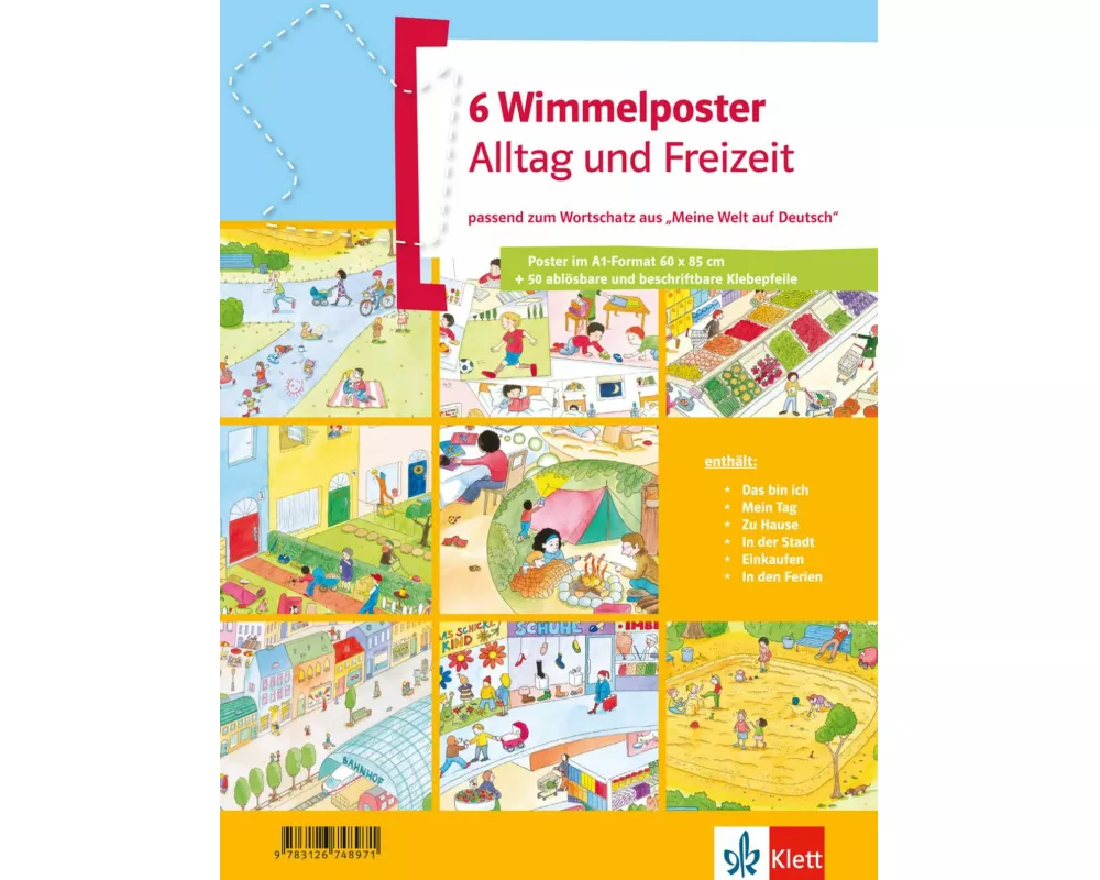 Meine Welt auf Deutsch. 6 Wimmelposter Alltag und Freizeit