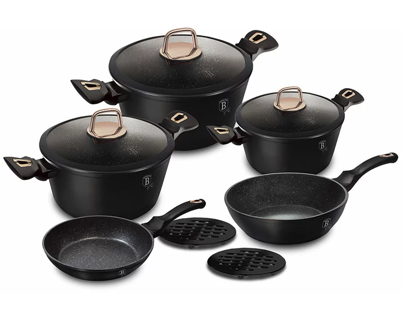 Berlinger Haus 10 pcs Marble Coating Cookware Set (Black Rose)