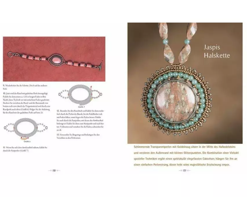 Cabochons mit Perlen einfassen