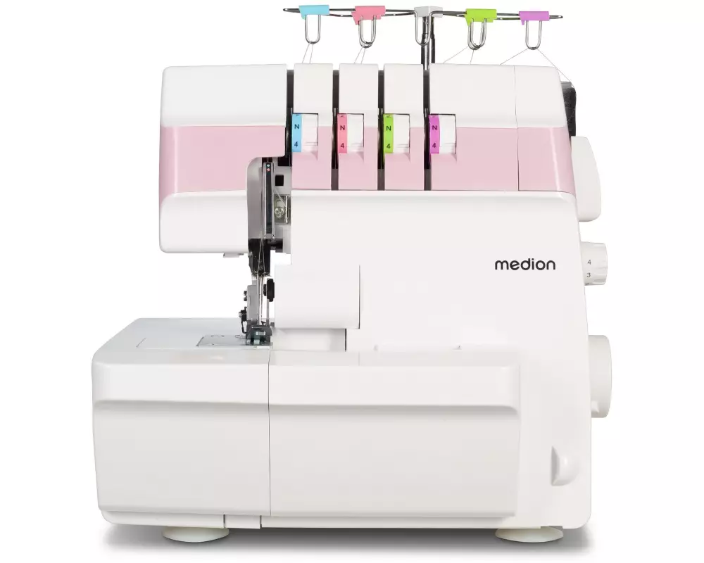 Medion Nähmaschine Life Overlock SO90 Weiss/Rosa