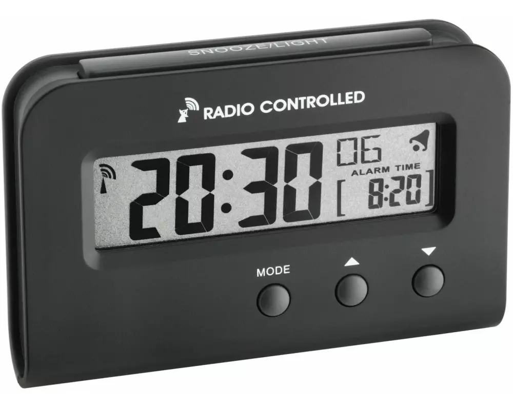 TFA Dostmann Funkwecker Schwarz