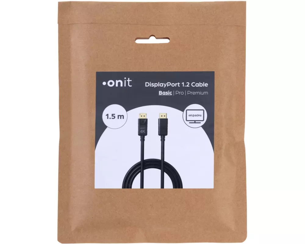 onit Kabel Basic DisplayPort - DisplayPort, 4K/60Hz, 1.5 m