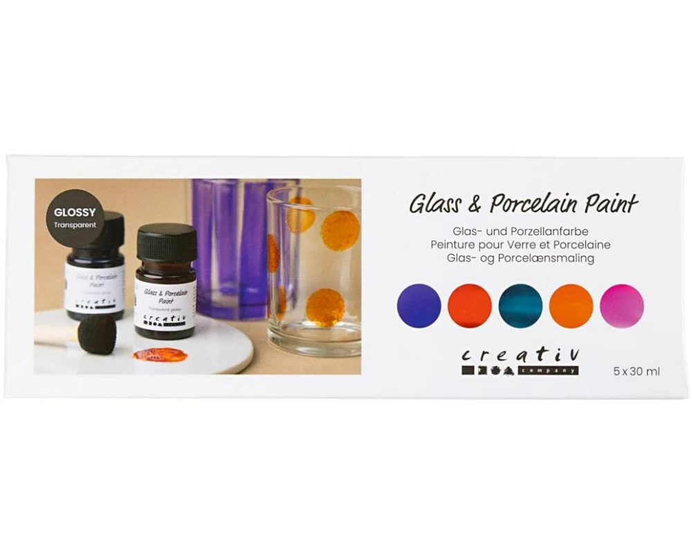 Creativ Company Glas- und Porzellanfarbe, Glänzend, Transparent