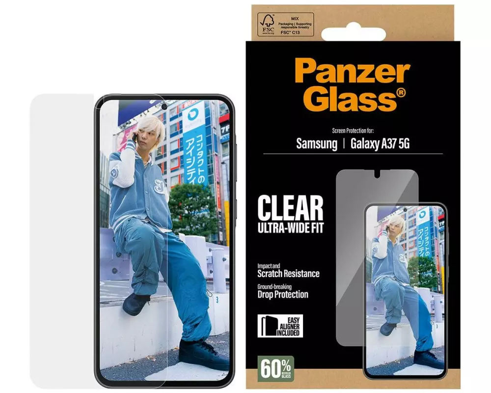Panzerglass Displayschutz Ultra Wide Fit Privacy Galaxy A37 5G Clear G.