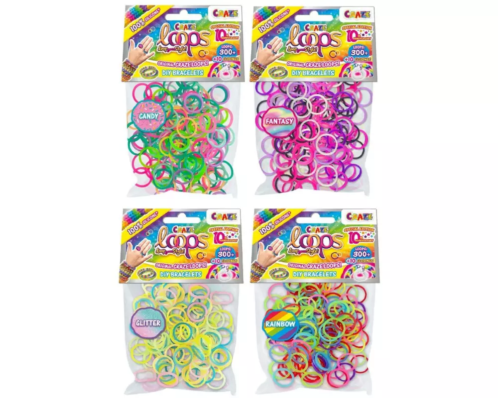 Craze Bastelset Loops - 300 Loops Bag assortiert