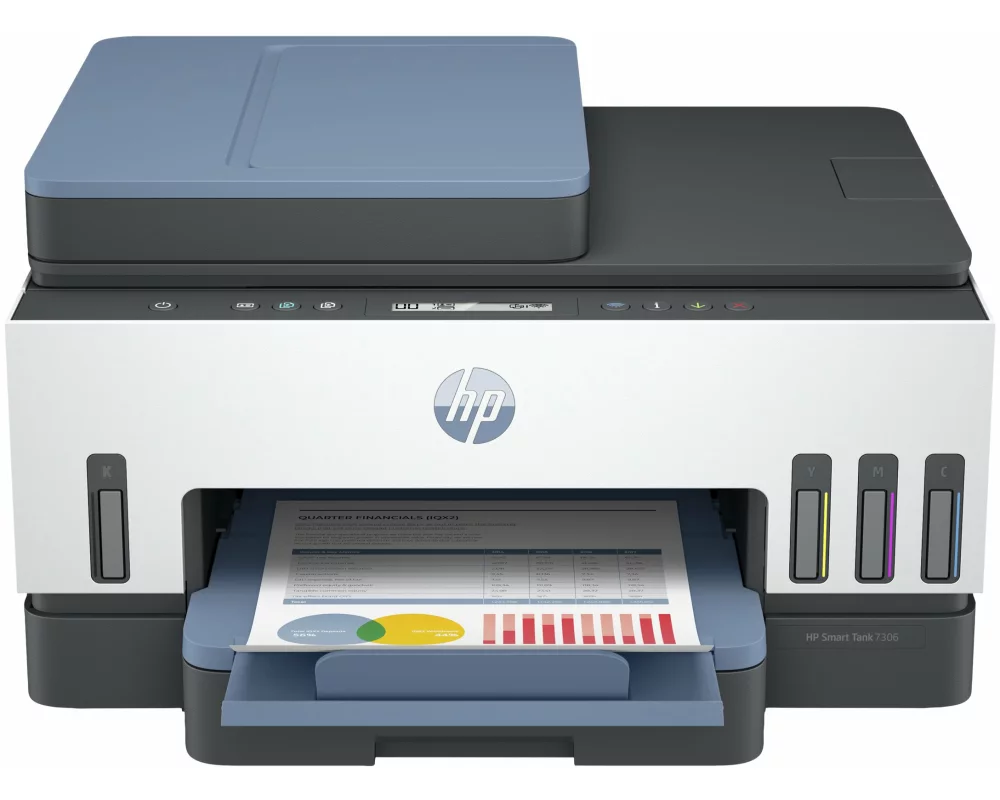 HP Smart Tank 7306, All-in-One, MFP colour inkjet, refillable A4, 13ppm, Copy 15ppm, Print 250sheets, USB, Wi-Fi, Bluetooth