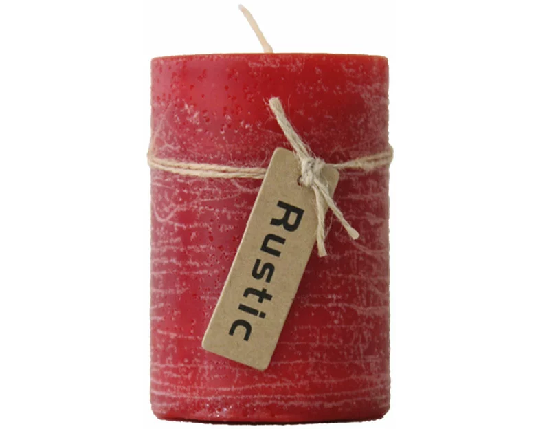 Kerze Rustic 7x10cm rot