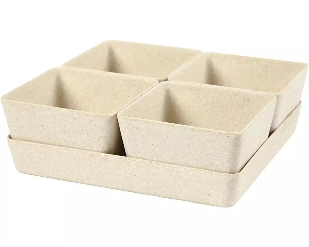 Creativ Company Holzartikel Blumentopfkästchen, 4 Stück, Bambus