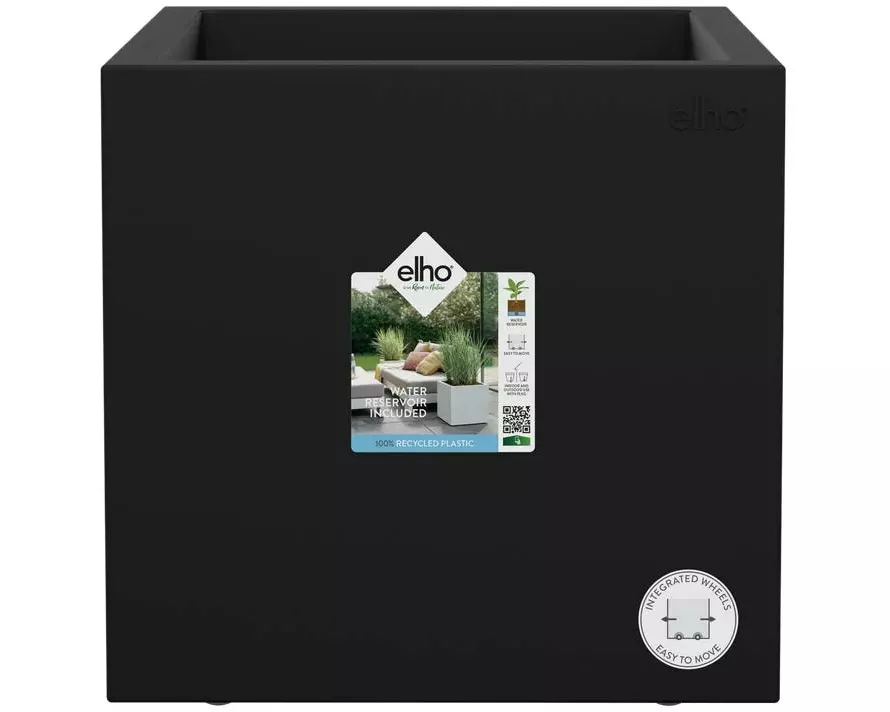 Elho Blumentopf Next Quadrat 30 cm Schwarz
