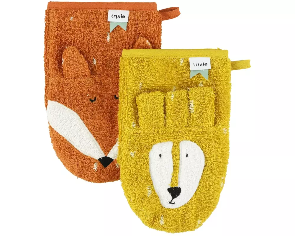 Trixie Baby-Waschhandschuh 2er Set klein Löwe/Fuchs
