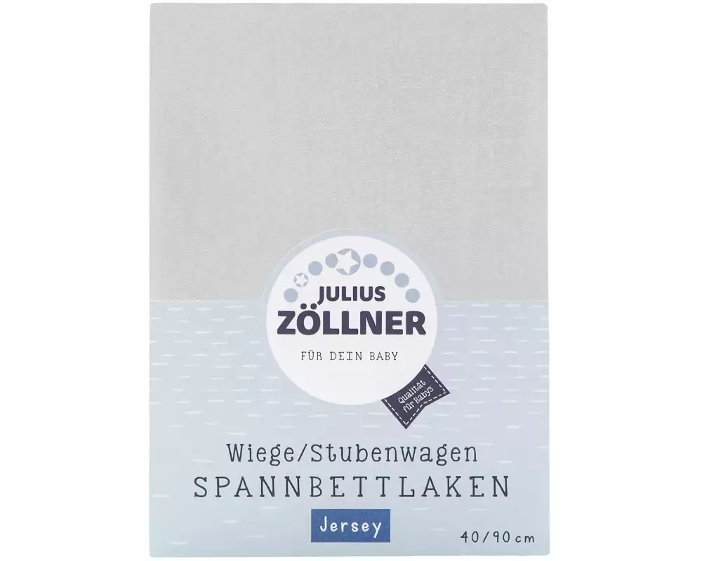 Julius Zöllner Fix-Leintuch Jersey Hellgrau 90 x 40 cm