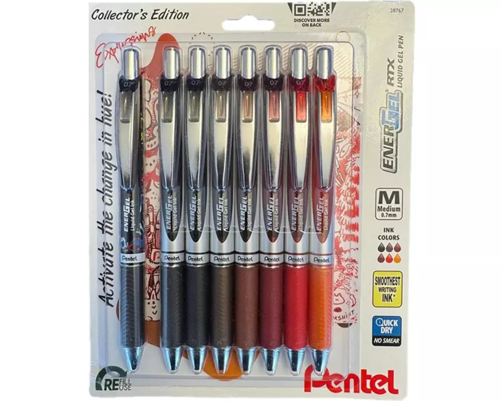 pentel Gelschreiber Change 0.7 mm, Mehrfarbig, 8 Stück