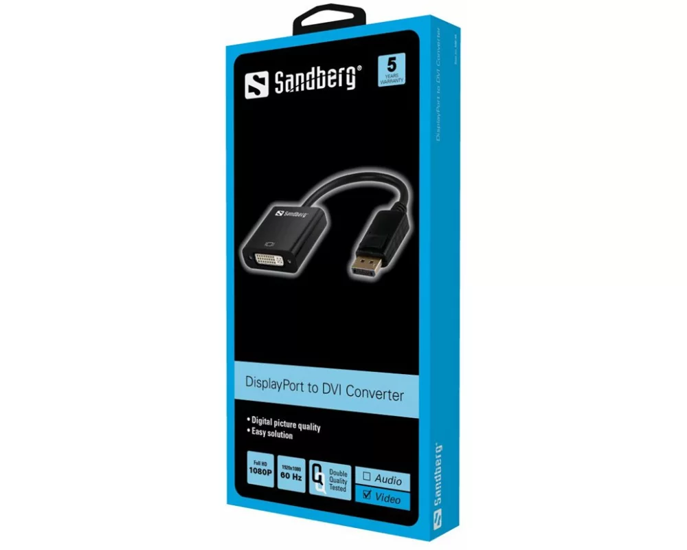 Sandberg Adapter, DP 1.1, DP-DVI (24+1) M-F, black