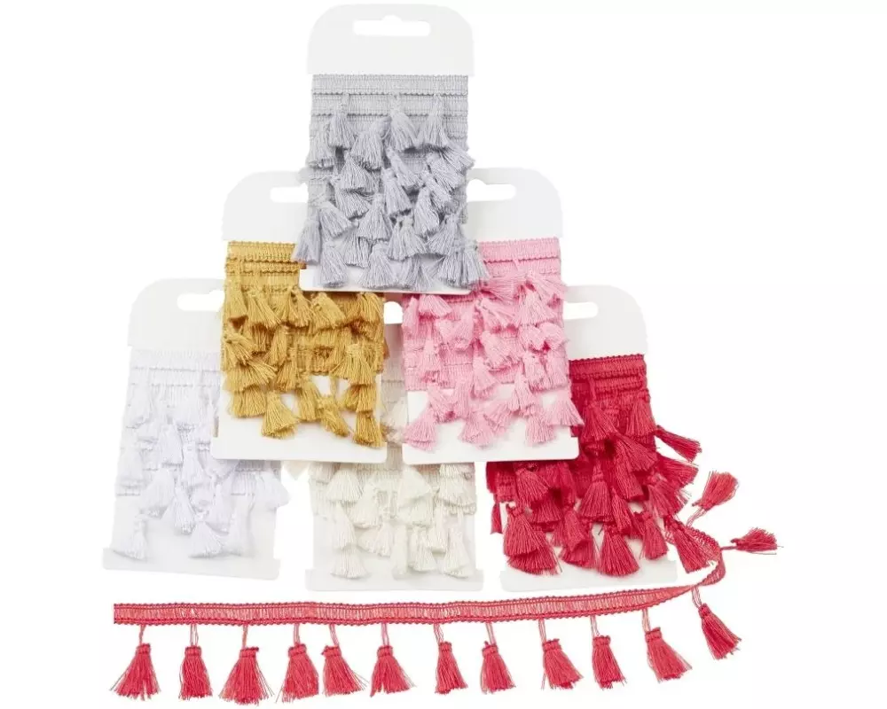 HobbyFun Mini-Utensilien Quasten Band Rosé