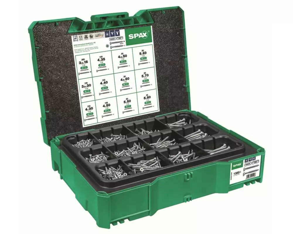 Spax Montagekoffer T-Loc Systainer mit 1400 Spanplattenschrauben