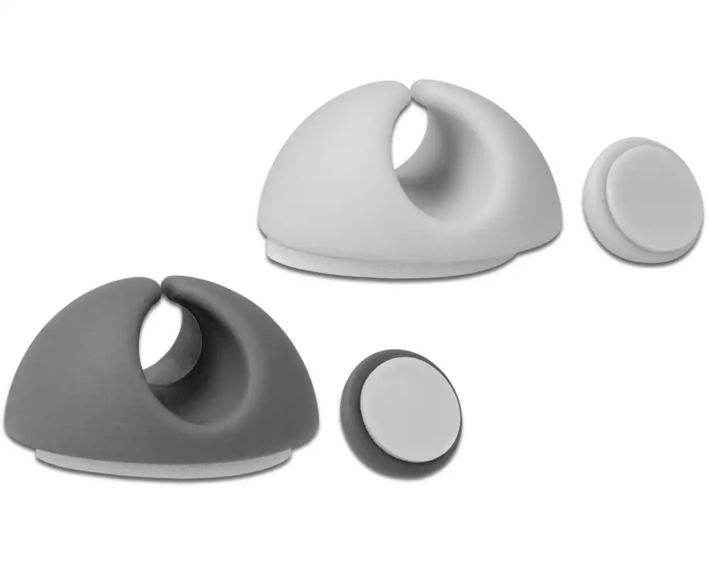 Delock Kabelhalter 6.5 mm 2x3 Stück, grau&weiss