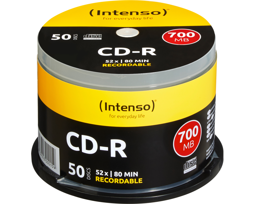 INTENSO CD-R Cake Box 80MIN/700MB 1001125 52X 50 Pcs