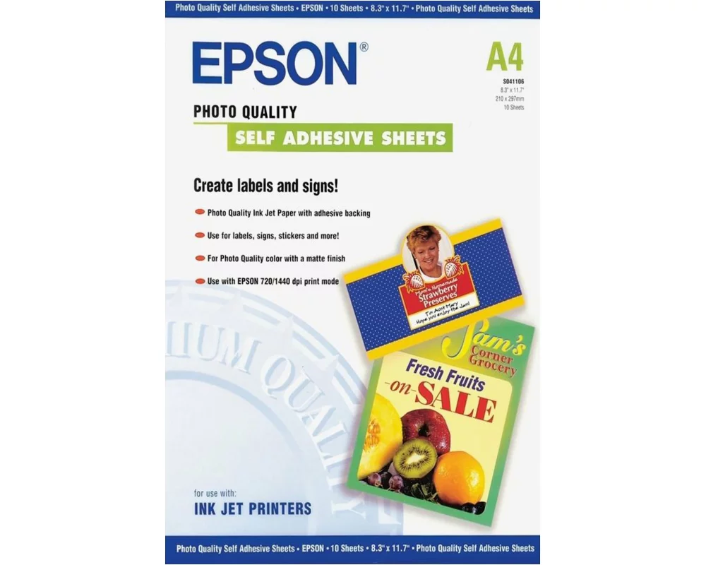 Epson S041106 Self-adhesive Photo Paper inkjet 167g/m2 A4 10 sheet