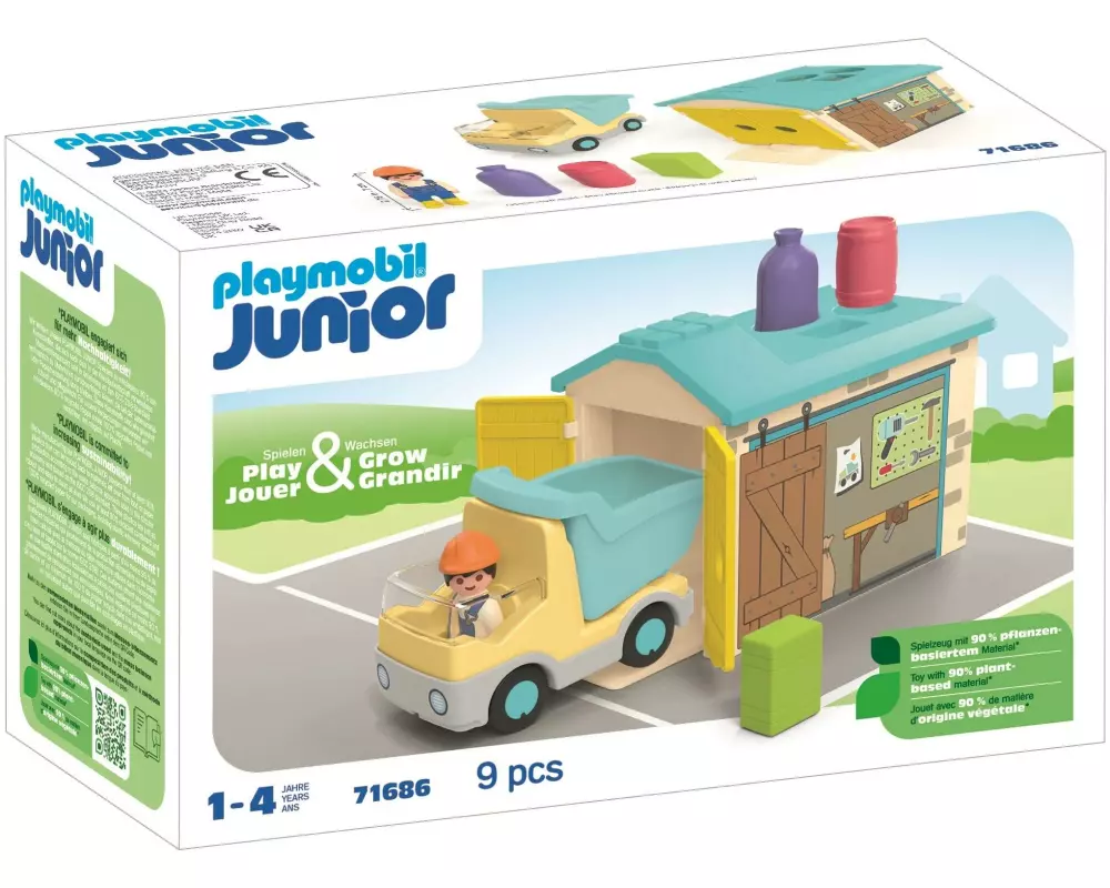 Playmobil Junior LKW mit Sortiergarage 71686