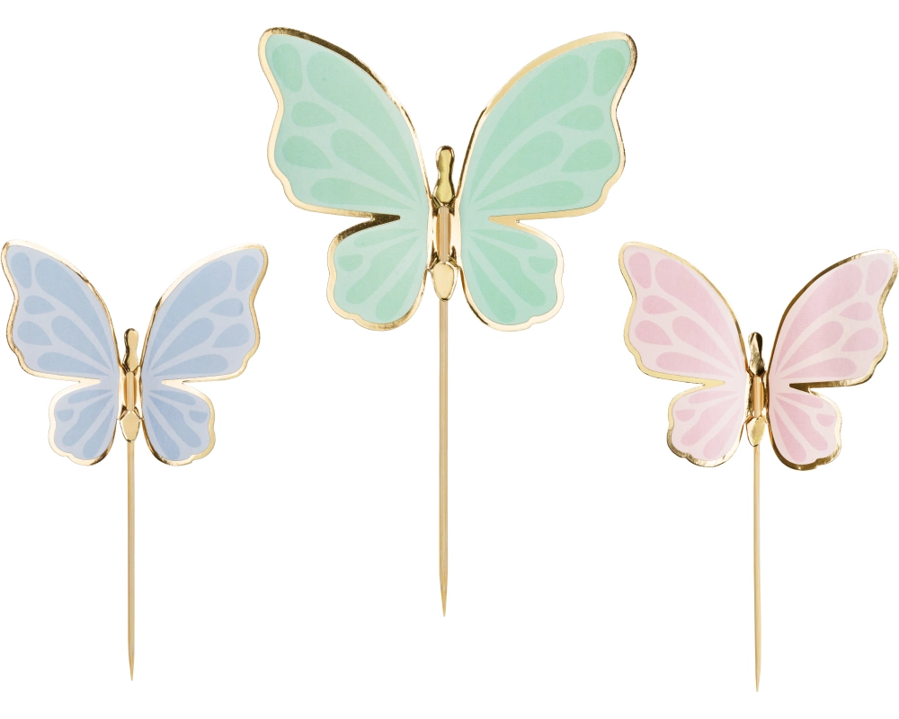 PARTYDECO Caketopper KPT76 Schmetterlige 9 Stück