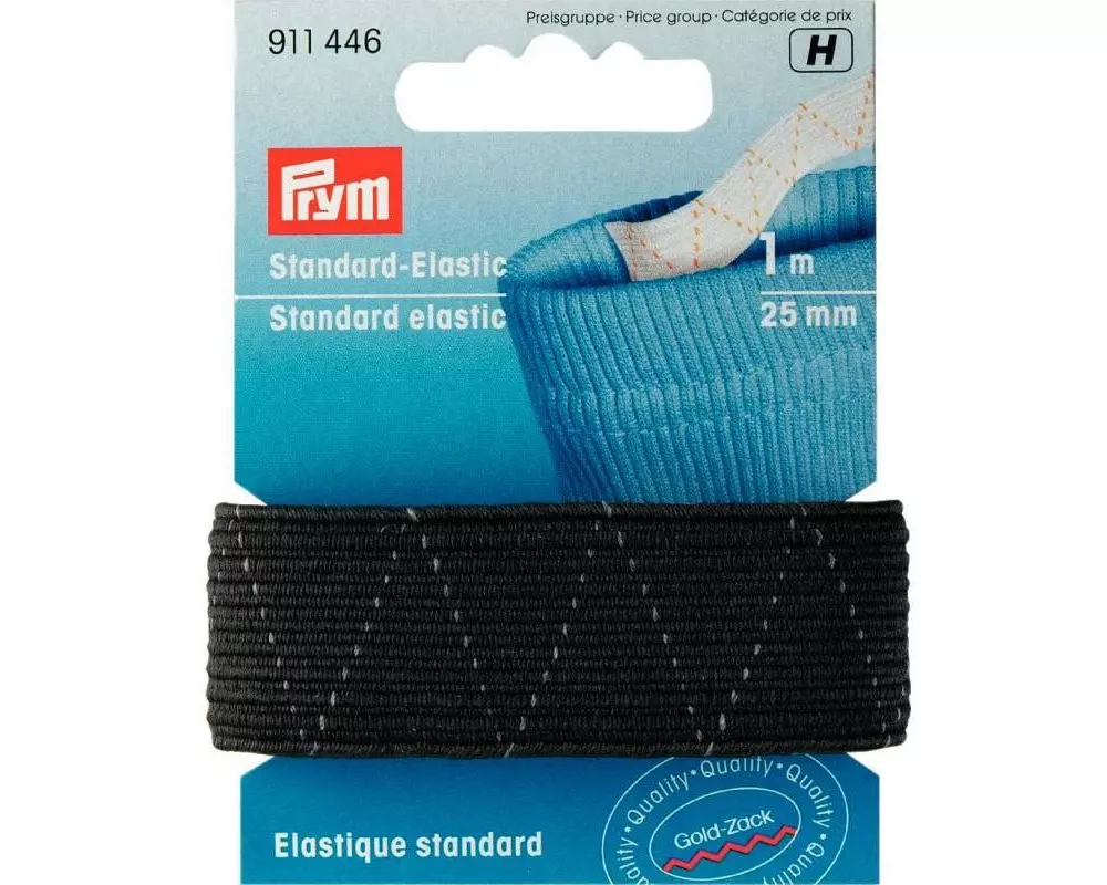 Prym Elastikband Schwarz, 1 m x 25 mm