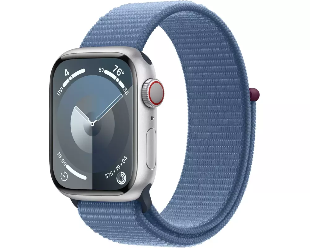 Apple Watch Series 9 41 mm LTE Alu Silber Loop Winterblau