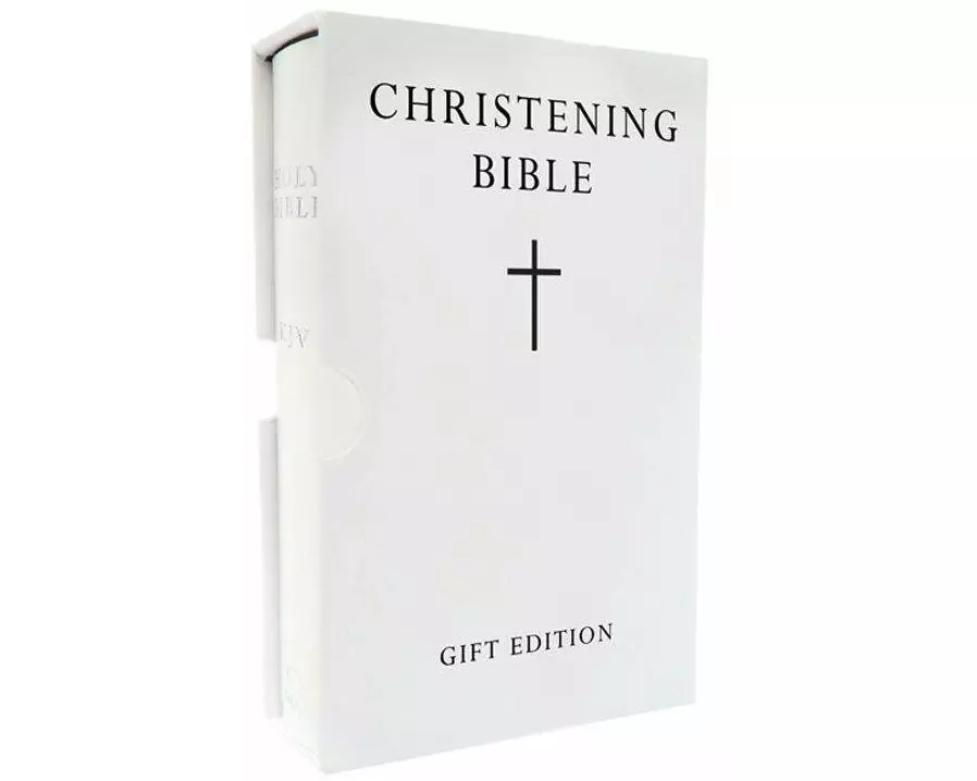 HOLY BIBLE: King James Version (KJV) White Pocket Christening Edition