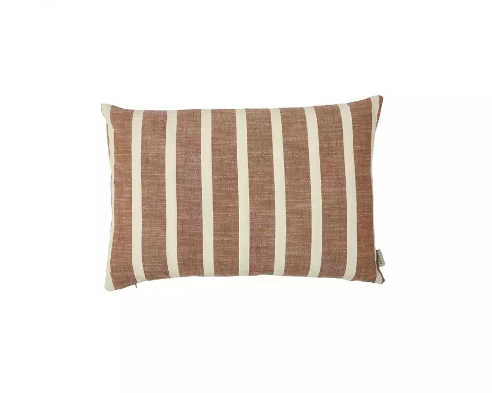 OYOY Kissenbezug Kara 60 x 40 cm, Braun/Weiss