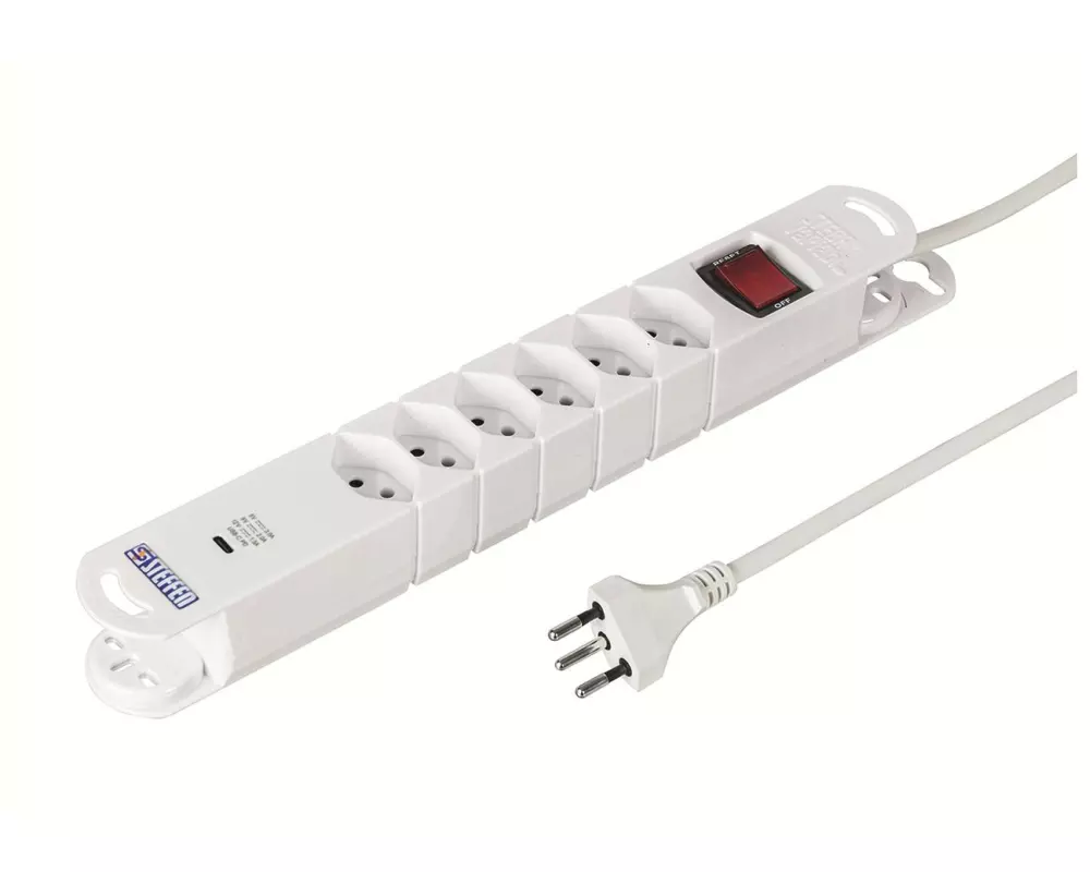 STEFFEN Steckdosenleiste VARIABL 6x T13, USB-C mit Schalter