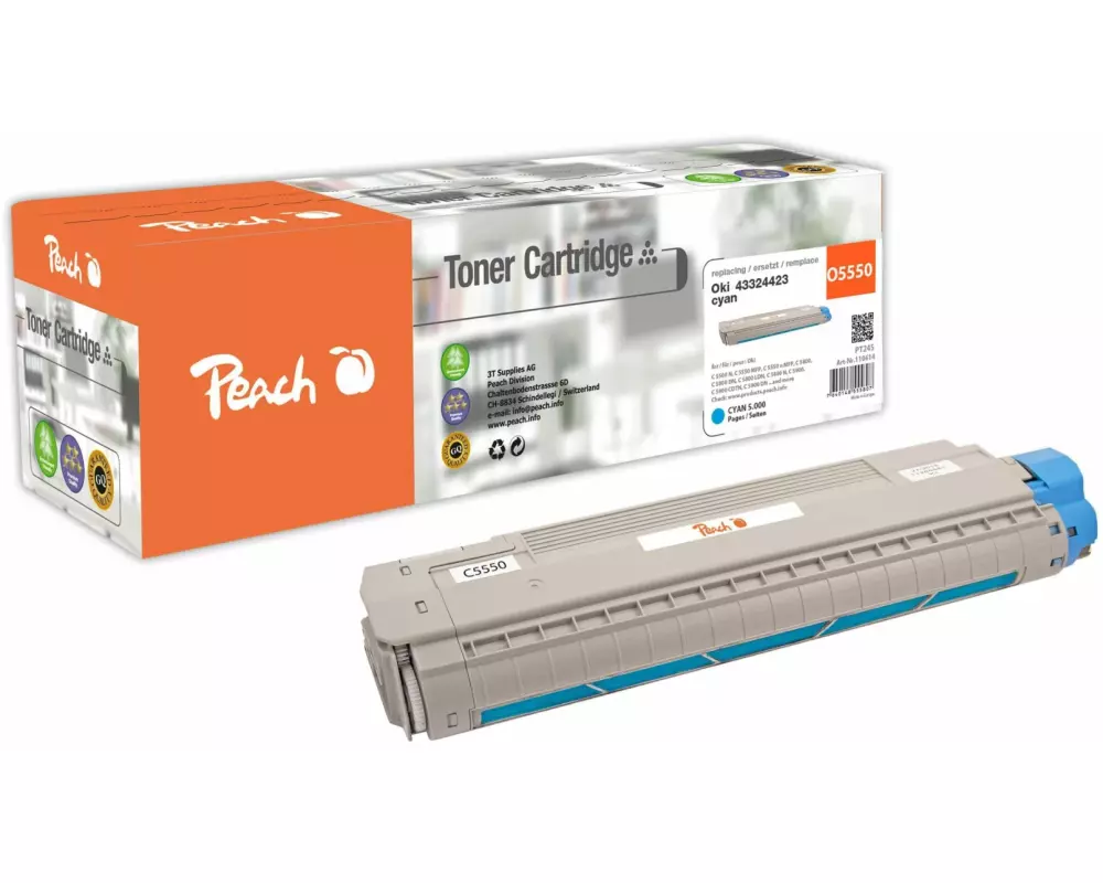 Peach Toner OKI 43324423 Cyan