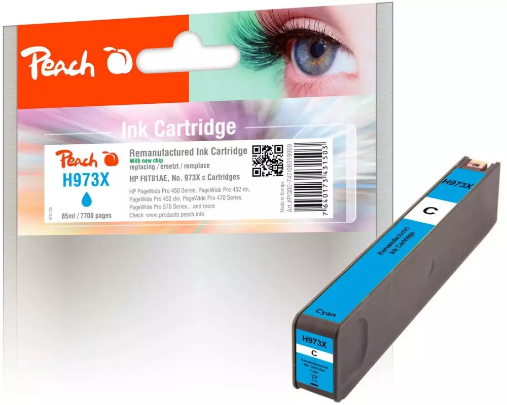 Peach Tinte HP Nr. 973X (F6T81AE) Cyan