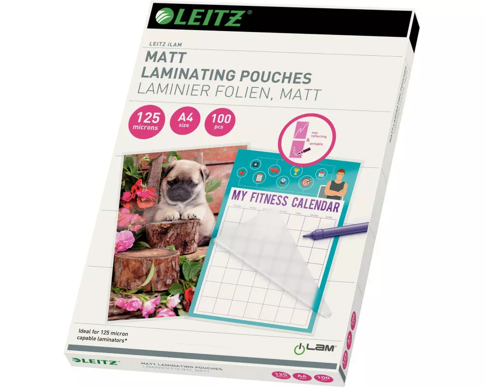 Leitz Laminierfolie A4, 125 µm, 100 Stück, Matt