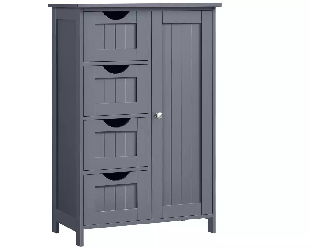 VASAGLE Regal mit 4 Schubladen 55 x 82 cm, Dunkelgrau