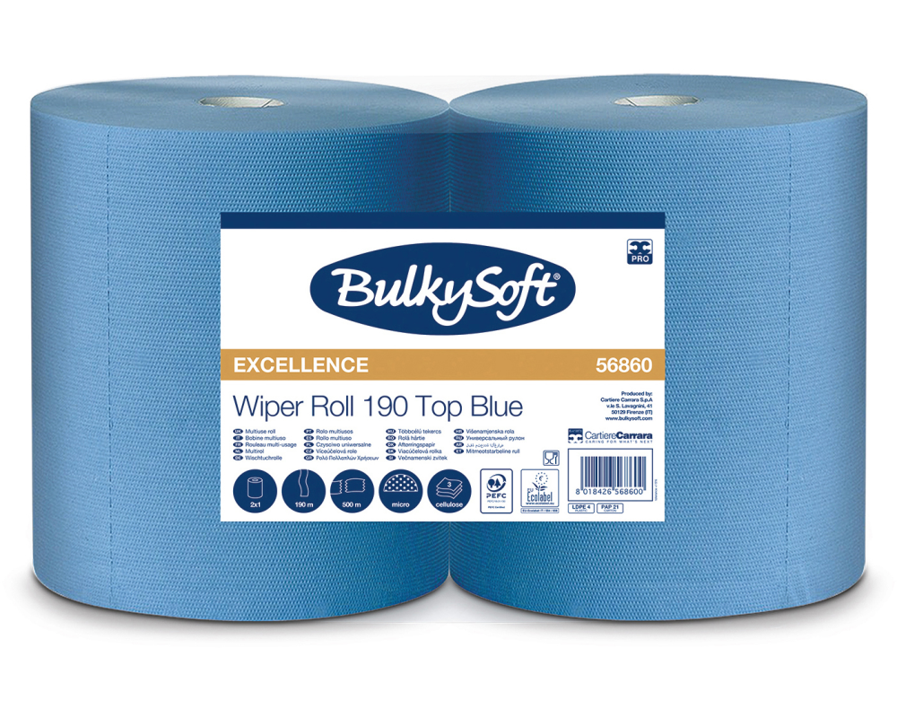 BULKYSOFT Putztuchrolle 3-lagig 38x36cm 26261 blau 2 Rollen