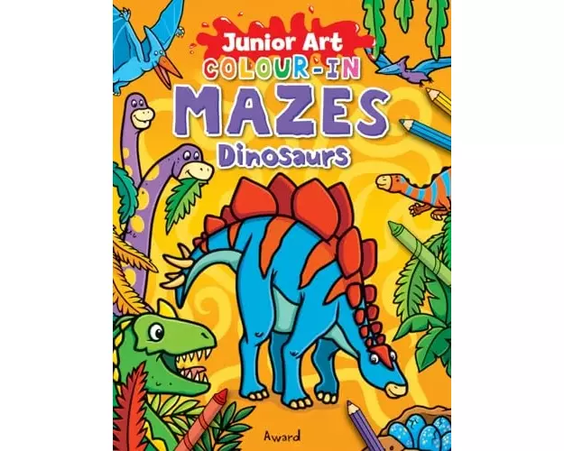 Junior Art Colour in Mazes: Dinosaurs