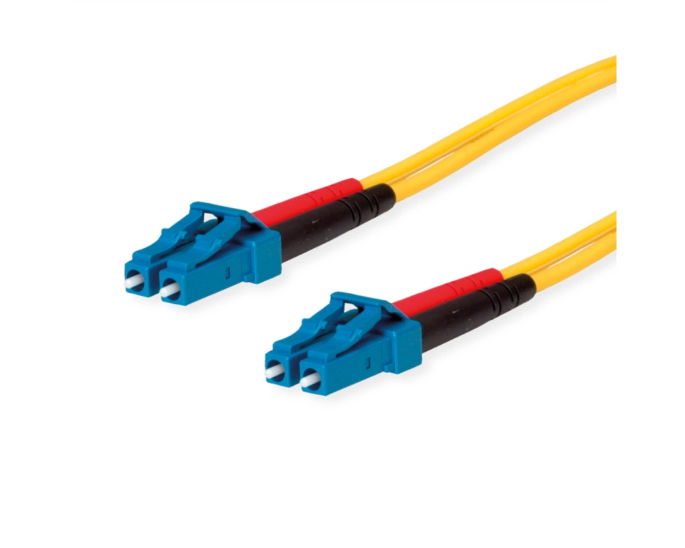 TELEGÄRTNER LWL Rangierkabel 2x E9/125 OS2, 1x LC Duplex - 1x LC Duplex, gelb, 3 m