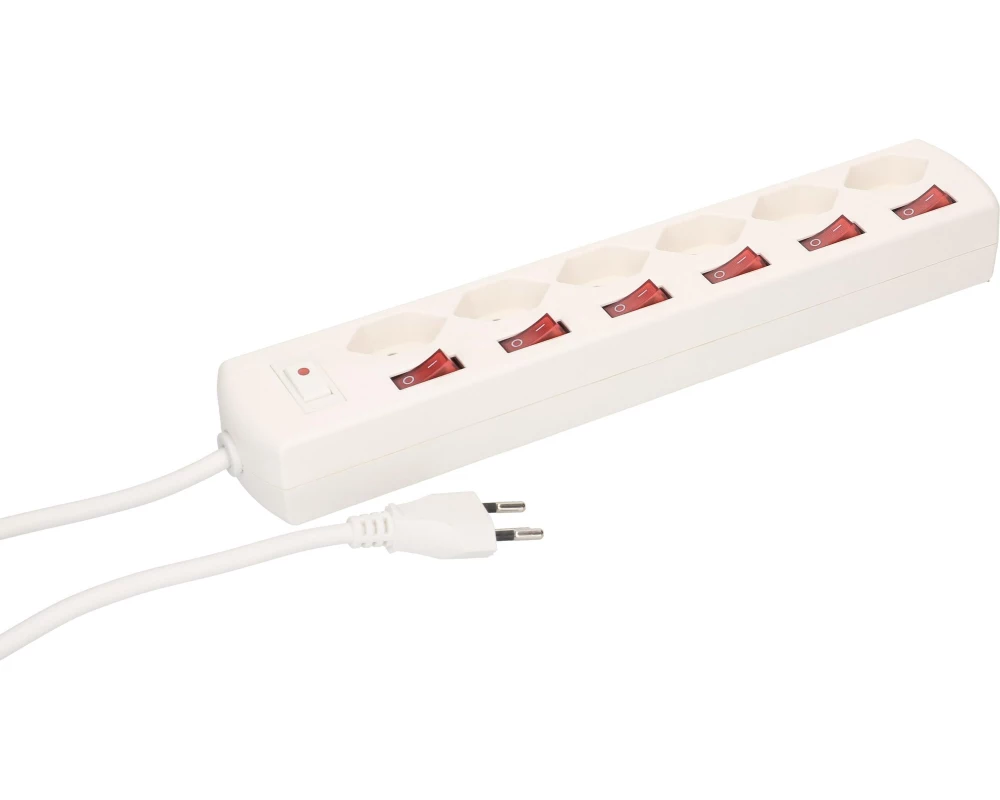Max Hauri Steckdosenleiste Multi-Switch Weiss 6 x T13