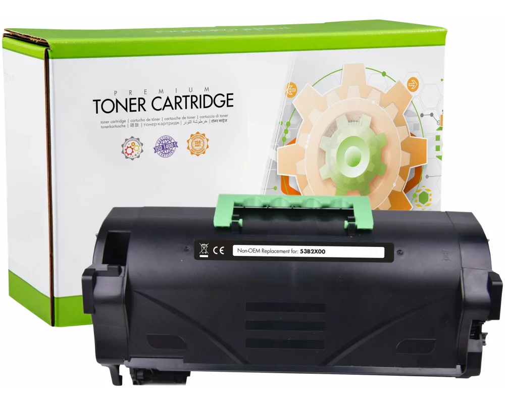 STATIC Toner cartridge compatible with Lexmark 53B2X00 black compatible 45.000 pages