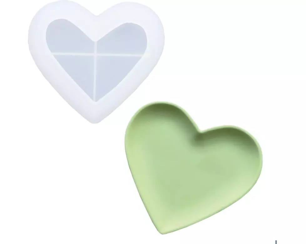 Jesmonite Giessform Herzschale, 11.5 x 12.5 cm