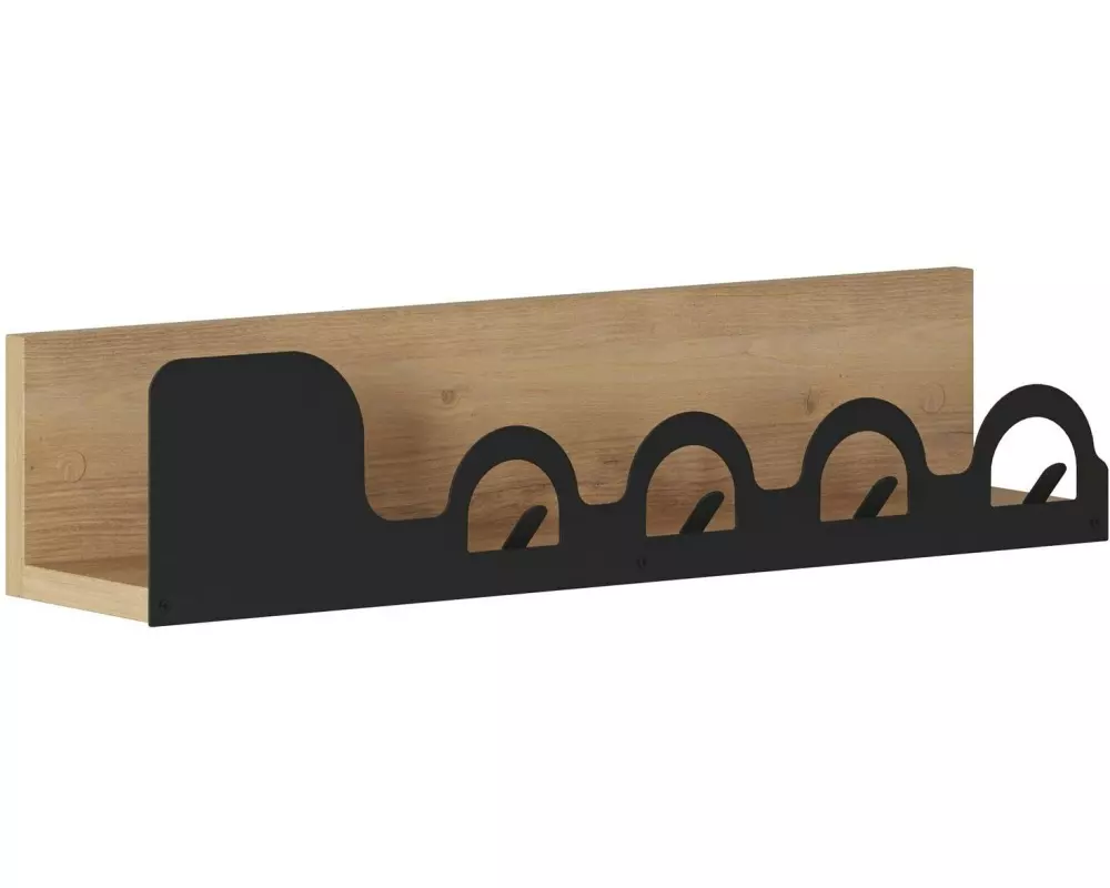 Woody Fashion Wandgarderobe Liora Sapphire 4 Haken, Beige/Schwarz